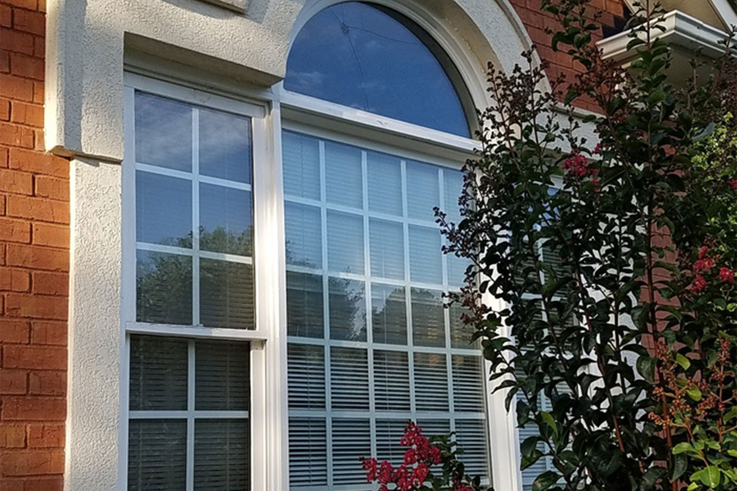 A window with an arch design