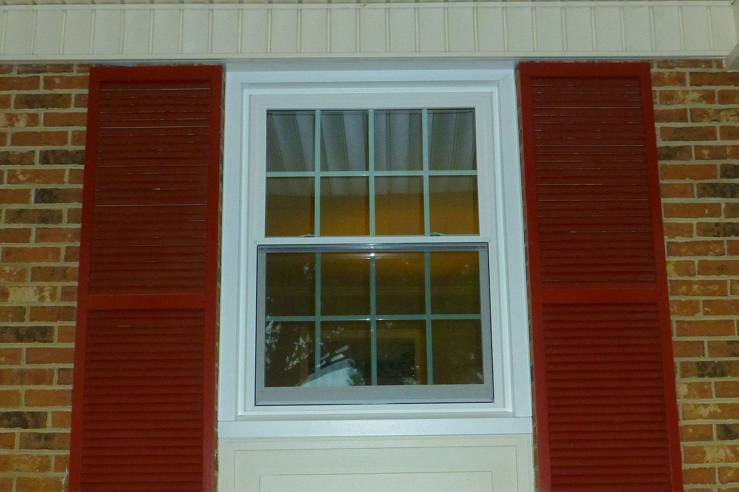 A window with red sides