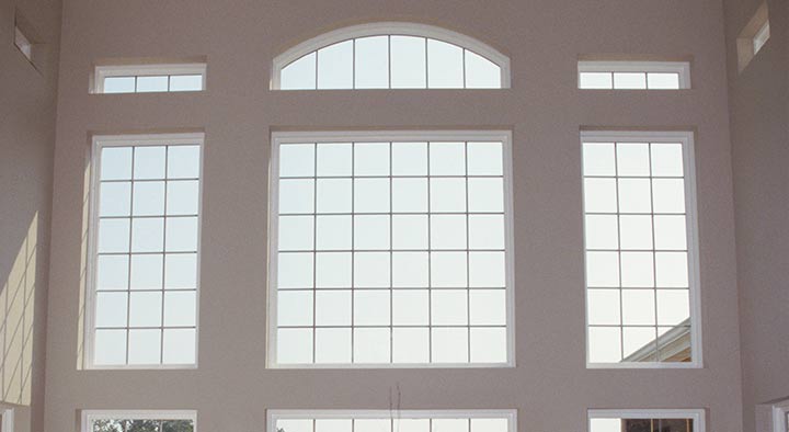 A window of a building from the inside with all interiors in white